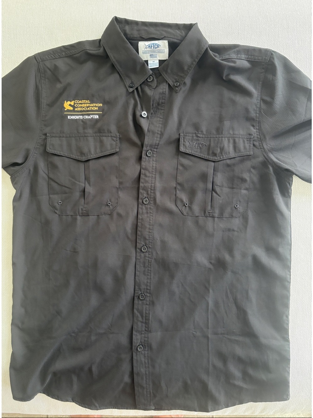 AFTCO Outdoor Research Men's Short-Sleeve Button-Down Shirt - Black